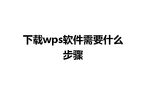 下载wps软件需要什么步骤 