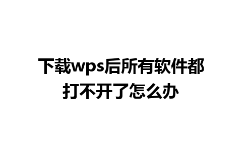 下载wps后所有软件都打不开了怎么办