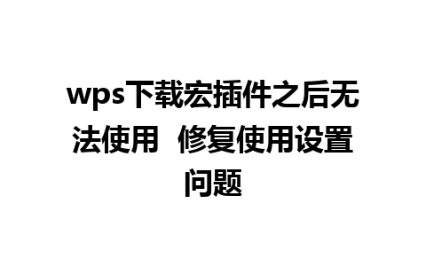 wps下载宏插件之后无法使用  修复使用设置问题  
