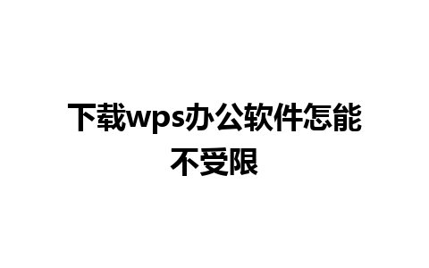 下载wps办公软件怎能不受限