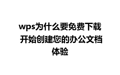 wps为什么要免费下载 开始创建您的办公文档体验  
