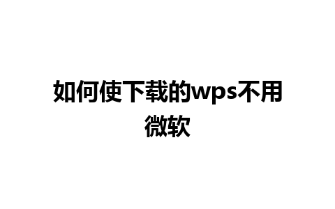 如何使下载的wps不用微软 