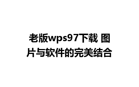 老版wps97下载 图片与软件的完美结合