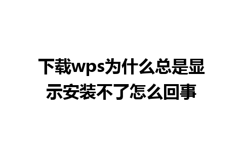 下载wps为什么总是显示安装不了怎么回事