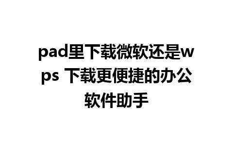 pad里下载微软还是wps 下载更便捷的办公软件助手