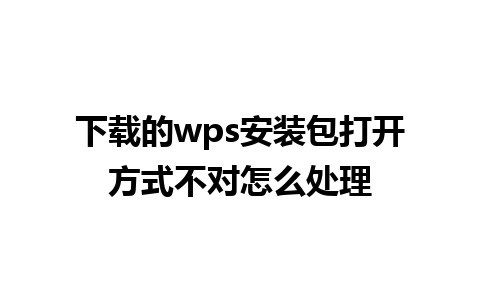 下载的wps安装包打开方式不对怎么处理