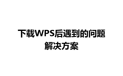 下载WPS后遇到的问题解决方案