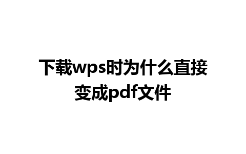 下载wps时为什么直接变成pdf文件