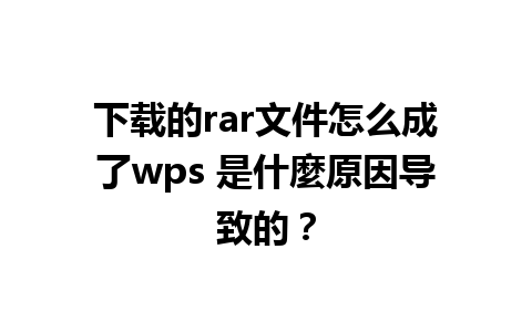 下载的rar文件怎么成了wps 是什麼原因导致的？