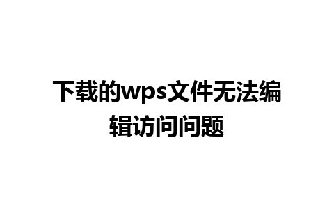 下载的wps文件无法编辑访问问题